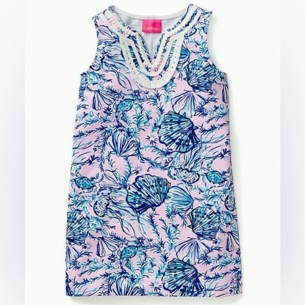 Lilly‎ Pulitzer Girls Harper Mini Shift Dress Magnolia Lilac A Little Jelly
